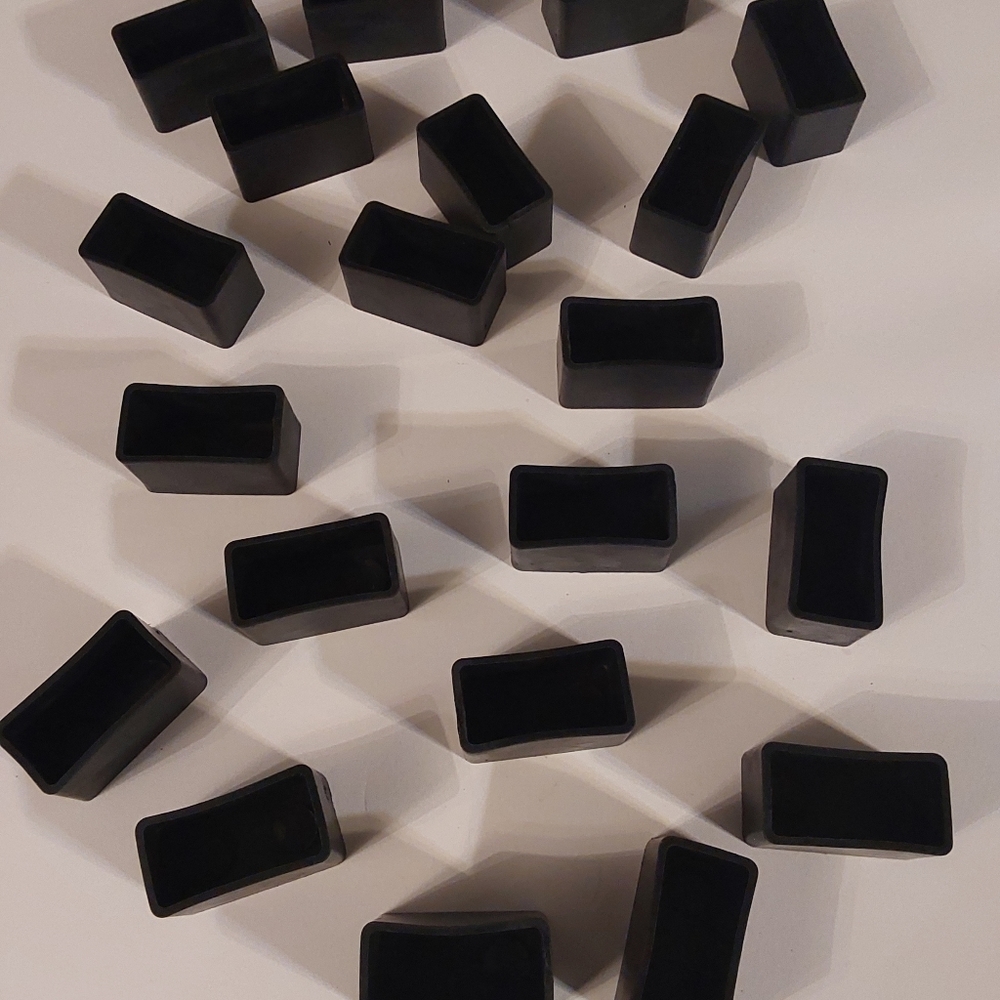 20 pcs Rubber Rectangle tubing inset caps 40mm × 20mm (355)